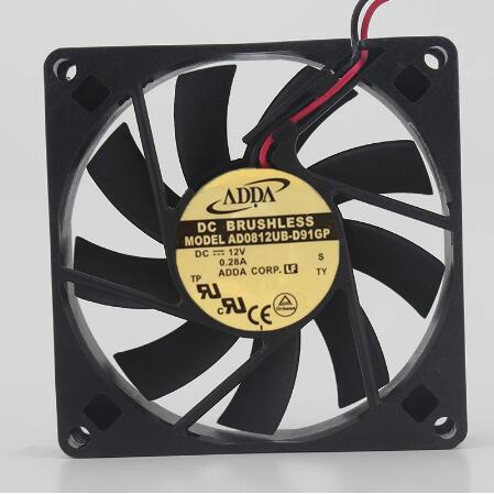 Original ADDA AD0812UB-D91GP Cooling Fan 12V 0.28A 3.36W 2wires AD0812UB-D91GP Fans